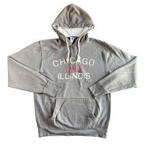 BLUE 84 Chicago Illinois‎ Quarter Zip Hoodie Sweatshirt Mens Medium Gray